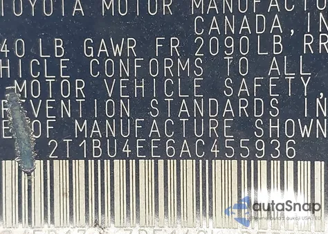 2010 Toyota Corolla S from USA, damaged, VIN 2T1BU4EE6AC455936